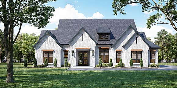 European, French Country, Traditional House Plan 72257 with 3 Beds, 4 Baths, 2 Car Garage Elevation