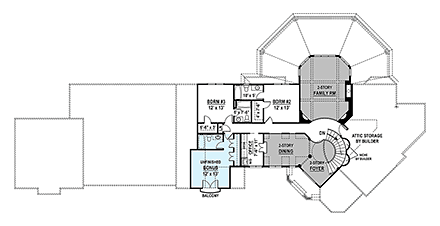 European, French Country House Plan 72258 with 4 Beds, 5 Baths, 5 Car Garage Second Level Plan
