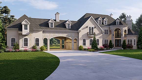 European, French Country House Plan 72258 with 4 Beds, 5 Baths, 5 Car Garage Elevation