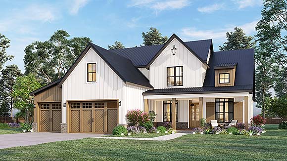 Country, Craftsman, Farmhouse, Southern House Plan 72260 with 3 Beds, 3 Baths, 3 Car Garage Elevation