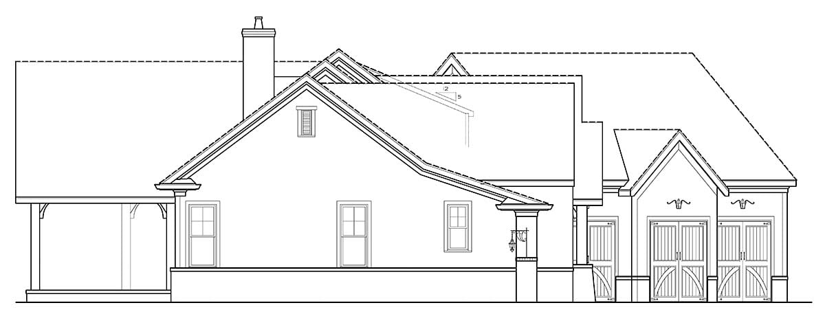 Country, Craftsman, Farmhouse, Traditional Plan with 2537 Sq. Ft., 3 Bedrooms, 3 Bathrooms, 3 Car Garage Picture 3