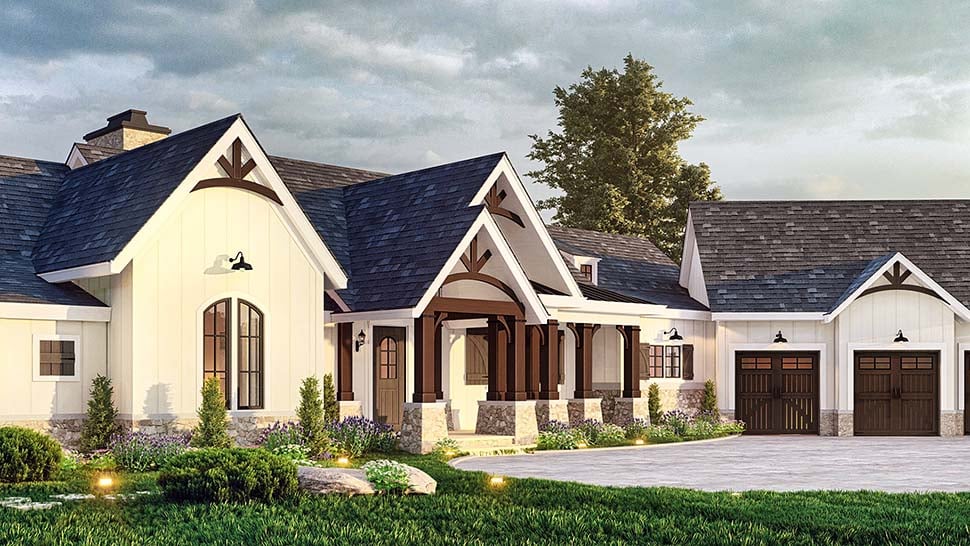 Country, Craftsman, Farmhouse, Traditional Plan with 2537 Sq. Ft., 3 Bedrooms, 3 Bathrooms, 3 Car Garage Picture 9