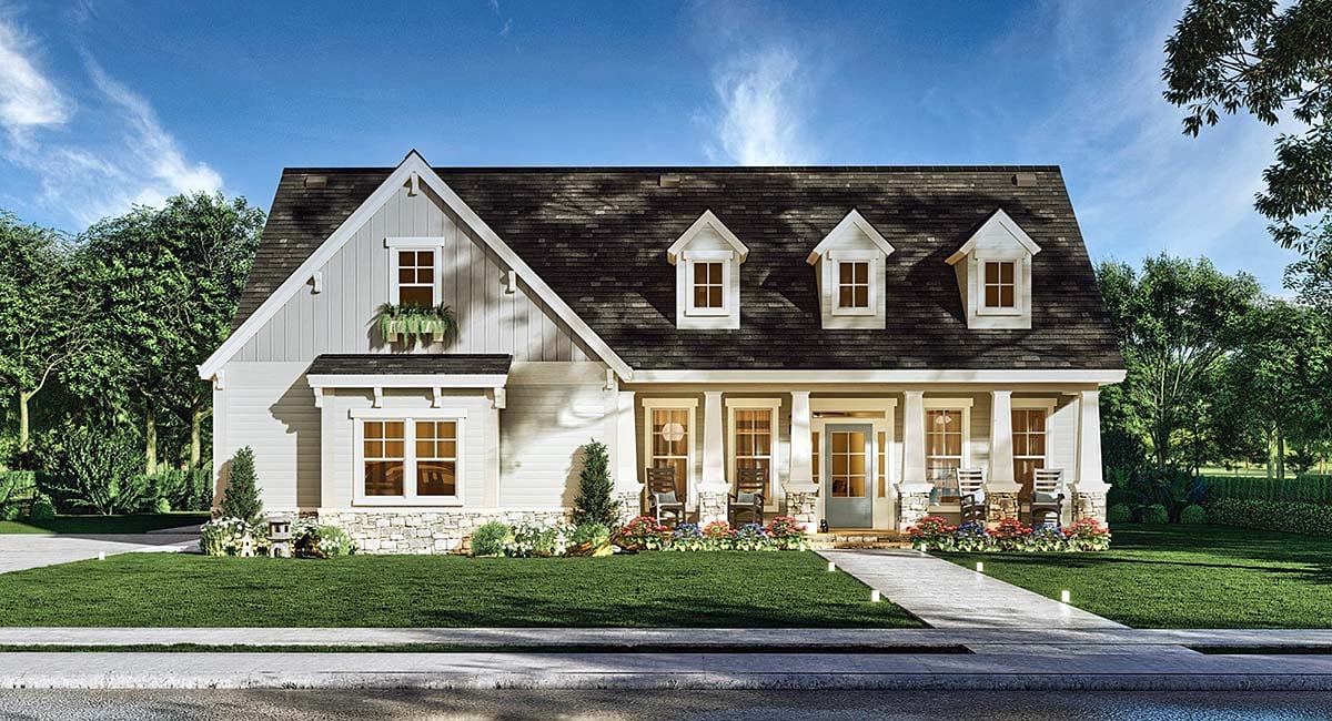 Craftsman, New American Plan with 1898 Sq. Ft., 3 Bedrooms, 3 Bathrooms, 2 Car Garage Elevation