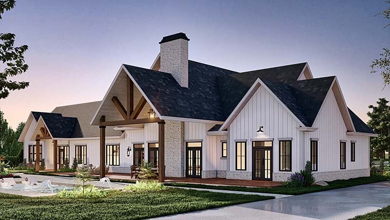 Country, Craftsman, Farmhouse, Traditional Plan with 3686 Sq. Ft., 4 Bedrooms, 4 Bathrooms, 3 Car Garage Picture 6