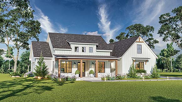 Country, Farmhouse, New American House Plan 72266 with 3 Beds, 3 Baths, 3 Car Garage Elevation