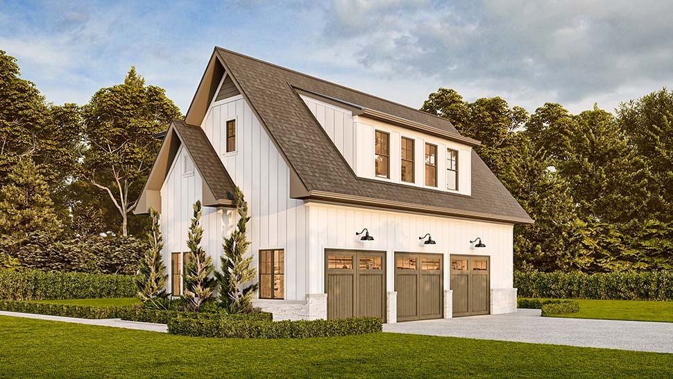 Country, Traditional Plan with 940 Sq. Ft., 1 Bedrooms, 1 Bathrooms, 3 Car Garage Picture 4