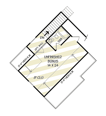 Country, Craftsman, New American, Traditional House Plan 72274 with 3 Beds, 3 Baths, 2 Car Garage Second Level Plan
