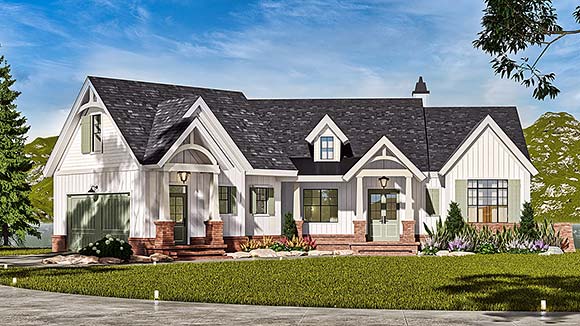 Country, Craftsman, New American, Traditional House Plan 72274 with 3 Beds, 3 Baths, 2 Car Garage Elevation