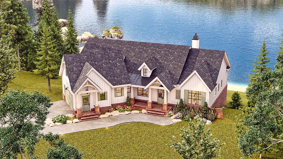 Country, Craftsman, New American, Traditional Plan with 2619 Sq. Ft., 3 Bedrooms, 3 Bathrooms, 2 Car Garage Picture 2