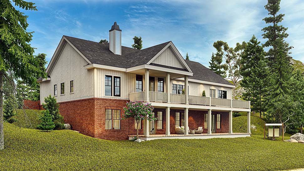 Country, Craftsman, New American, Traditional Plan with 2619 Sq. Ft., 3 Bedrooms, 3 Bathrooms, 2 Car Garage Picture 4