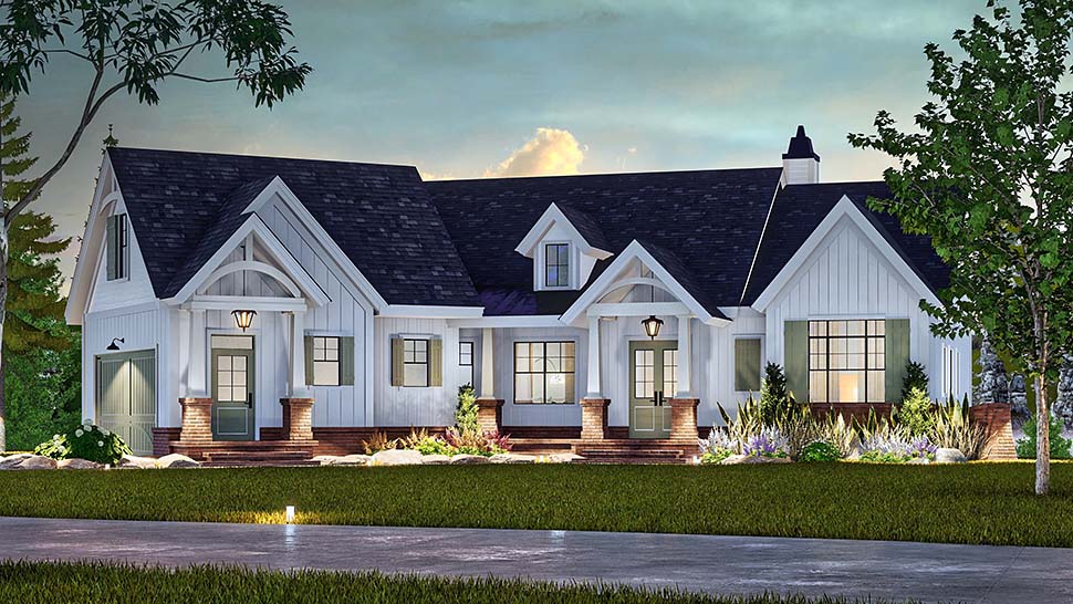 Country, Craftsman, New American, Traditional Plan with 2619 Sq. Ft., 3 Bedrooms, 3 Bathrooms, 2 Car Garage Picture 5