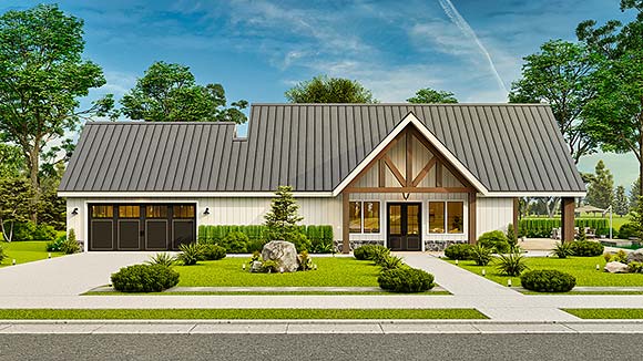 Country, Craftsman, Ranch House Plan 72275 with 3 Beds, 2 Baths, 2 Car Garage Elevation
