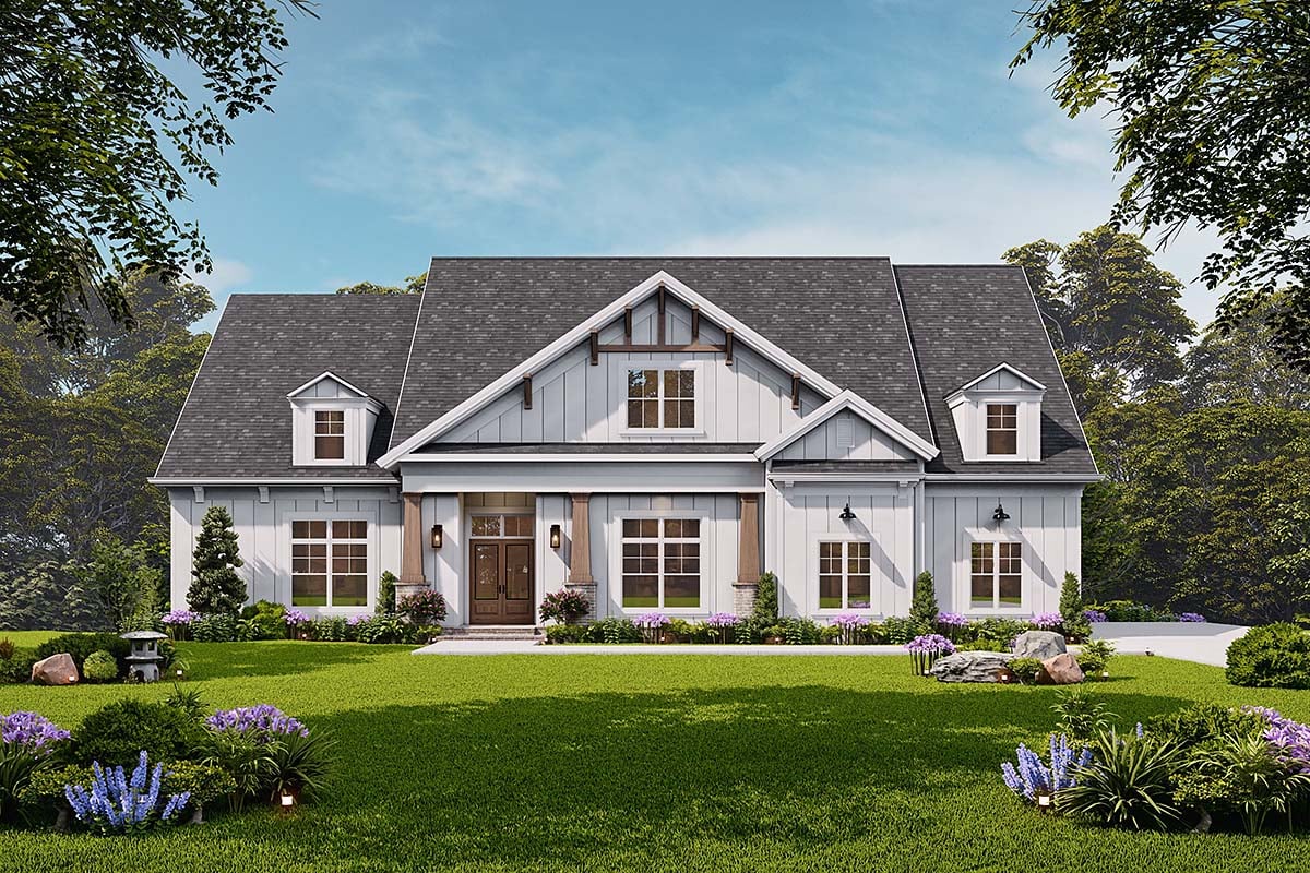 Country, Craftsman, Traditional Plan with 3350 Sq. Ft., 4 Bedrooms, 5 Bathrooms, 2 Car Garage Elevation