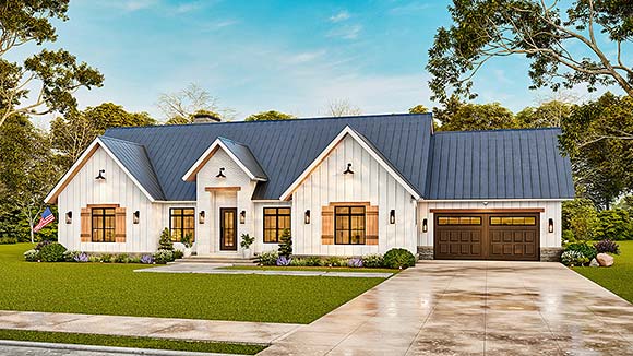 Farmhouse, Ranch House Plan 72279 with 3 Beds, 3 Baths, 2 Car Garage Elevation