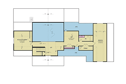 Country, Craftsman, Farmhouse, Traditional House Plan 72281 with 3 Beds, 5 Baths, 2 Car Garage Second Level Plan