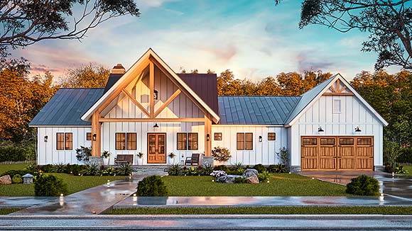 Contemporary, Country, Craftsman, Farmhouse House Plan 72285 with 3 Beds, 4 Baths, 2 Car Garage Elevation