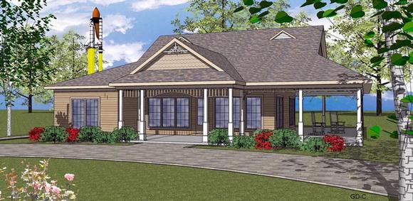 Coastal, Southern House Plan 72307 with 2 Beds, 2 Baths Elevation