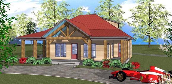 Cottage, Florida, Southern House Plan 72310 with 2 Beds, 1 Baths Elevation