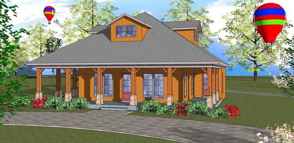 Cottage, Florida, Southern House Plan 72314 with 2 Beds, 1 Baths Elevation