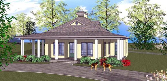 Cottage, Florida, Southern House Plan 72315 with 2 Beds, 1 Baths Elevation