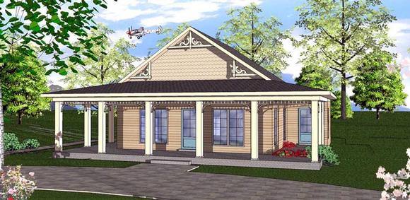 Cottage, Florida, Southern House Plan 72320 with 2 Beds, 2 Baths Elevation