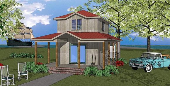 Cabin, Cottage, Southern House Plan 72325 with 1 Beds, 1 Baths Elevation