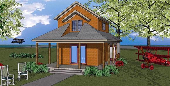 Cabin, Cottage, Southern House Plan 72326 with 1 Beds, 1 Baths Elevation