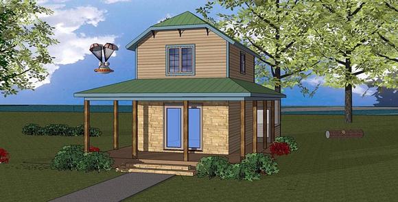 Cabin, Cottage, Southern House Plan 72327 with 1 Beds, 1 Baths Elevation