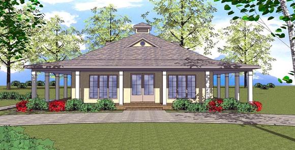 Cottage, Florida, Southern House Plan 72359 with 1 Beds, 2 Baths Elevation