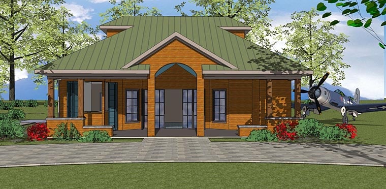 Contemporary House Plan 72377 with 1 Beds, 1 Baths Elevation