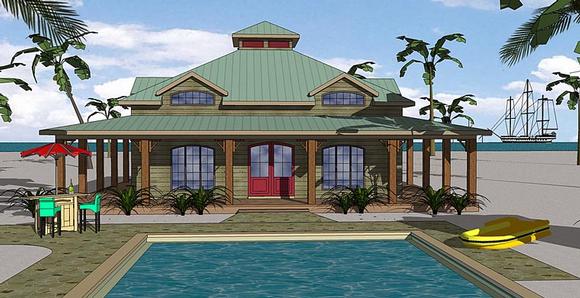 Country, Florida, Southern House Plan 72383 with 3 Beds, 2 Baths Elevation