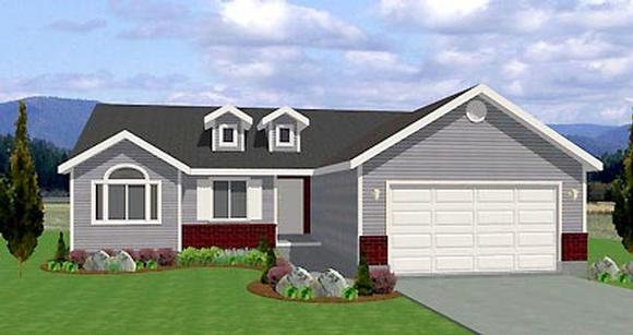 Traditional House Plan 72403 with 3 Beds, 2 Baths, 2 Car Garage Elevation