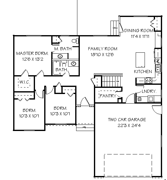 House Plan 72407 - Traditional Style with 1361 Sq Ft, 3 Bed, 2 Ba