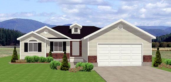 Traditional House Plan 72407 with 3 Beds, 2 Baths, 2 Car Garage Elevation