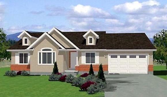 Traditional House Plan 72409 with 3 Beds, 2 Baths, 2 Car Garage Elevation