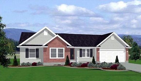 Traditional House Plan 72414 with 3 Beds, 2 Baths, 3 Car Garage Elevation