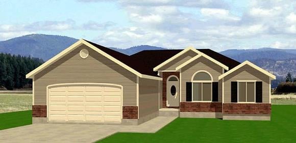 Traditional House Plan 72418 with 3 Beds, 2 Baths, 2 Car Garage Elevation