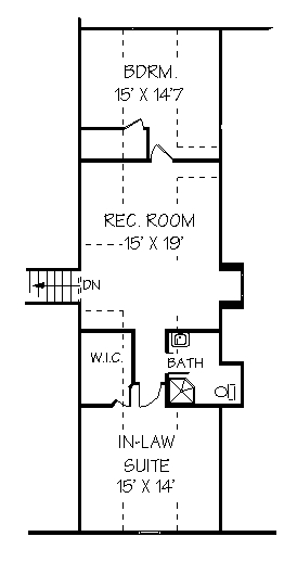 Traditional House Plan 72427 with 7 Beds, 4 Baths, 3 Car Garage Second Level Plan