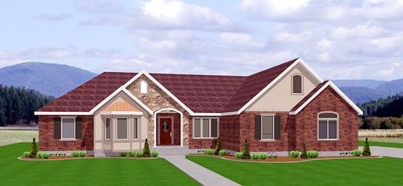 Traditional House Plan 72427 with 7 Beds, 4 Baths, 3 Car Garage Elevation