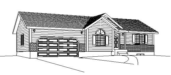 Traditional House Plan 72428 with 2 Beds, 1 Baths, 2 Car Garage Elevation