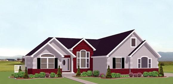 Traditional House Plan 72437 with 3 Beds, 3 Baths, 3 Car Garage Elevation