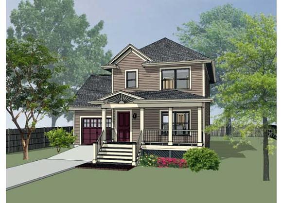Bungalow House Plan 72705 with 3 Beds, 2 Baths, 1 Car Garage Elevation