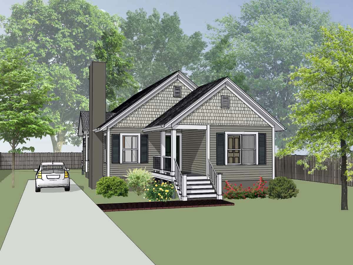 House Plan 72712 - Bungalow Style with 1151 Sq Ft, 3 Bed, 2 Bath