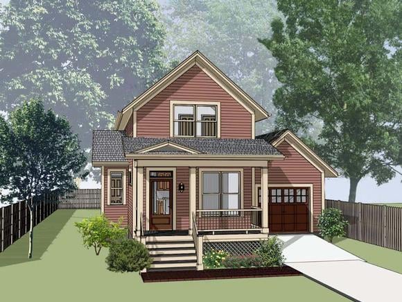 Bungalow House Plan 72729 with 3 Beds, 2 Baths, 1 Car Garage Elevation