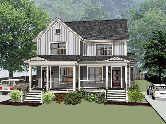 Bungalow Multi-Family Plan 72778 with 6 Beds, 4 Baths Elevation