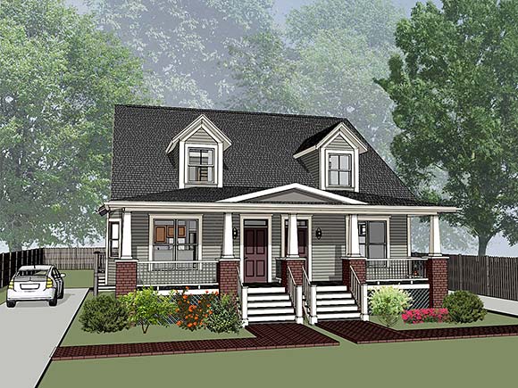 Bungalow Multi-Family Plan 72779 with 6 Beds, 4 Baths Elevation