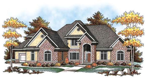 Country, European House Plan 72916 with 4 Beds, 4 Baths, 4 Car Garage Elevation