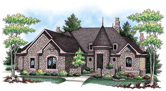 Country, European, Ranch House Plan 72918 with 3 Beds, 4 Baths, 3 Car Garage Elevation
