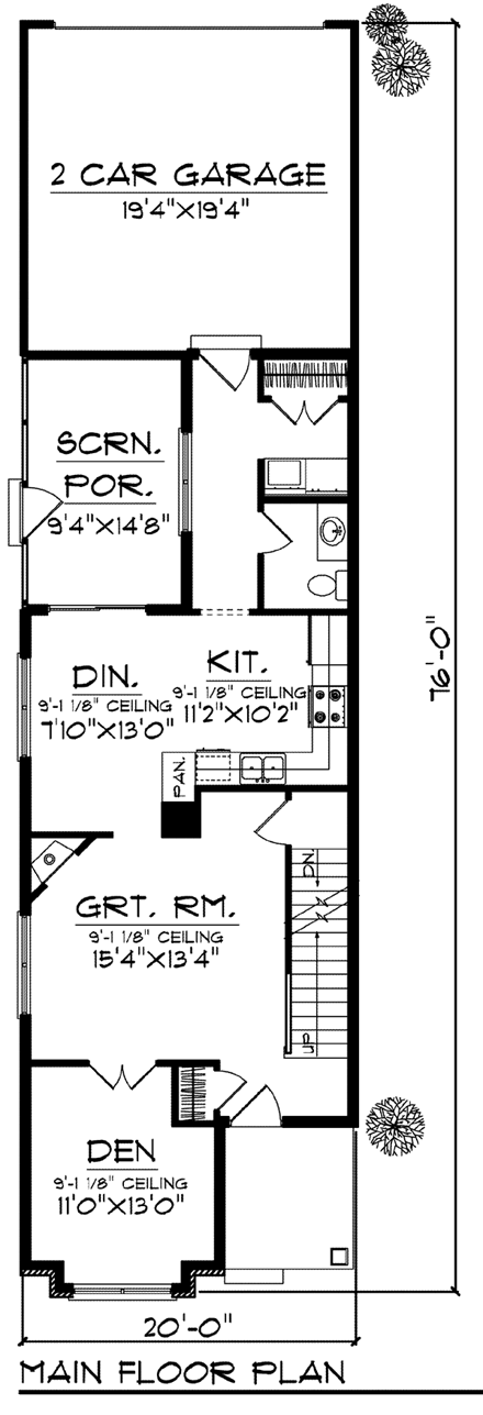 Cottage, Craftsman House Plan 72921 with 2 Beds, 3 Baths, 2 Car Garage First Level Plan