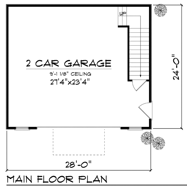 2 Car Garage Plan 72928 Level One